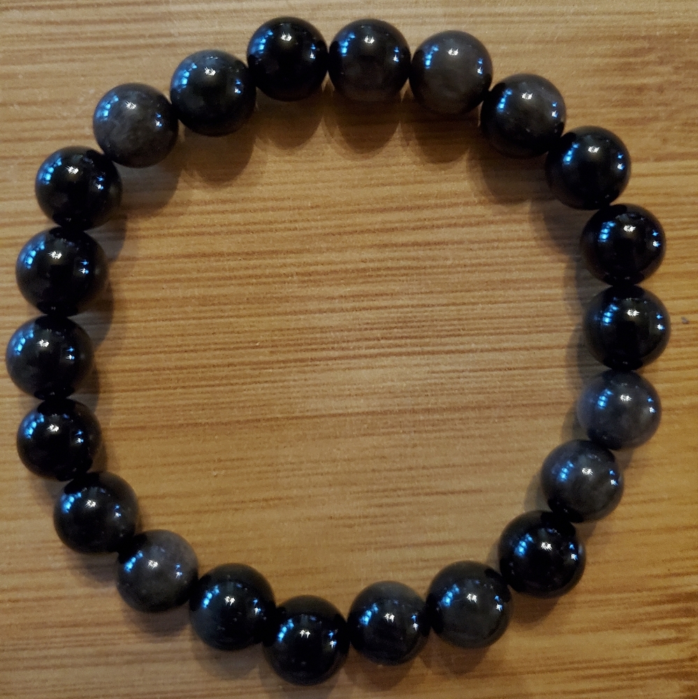 Silver Sheen Obsidian 8mm Bracelet